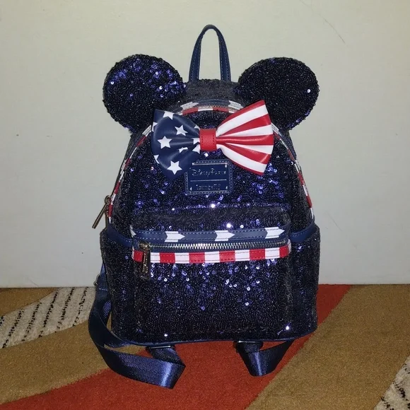 Disney Parks American Flag Sequin Loungefly Bag Disney Parks Loungefly American Flag Stars and Stripes  main image 4